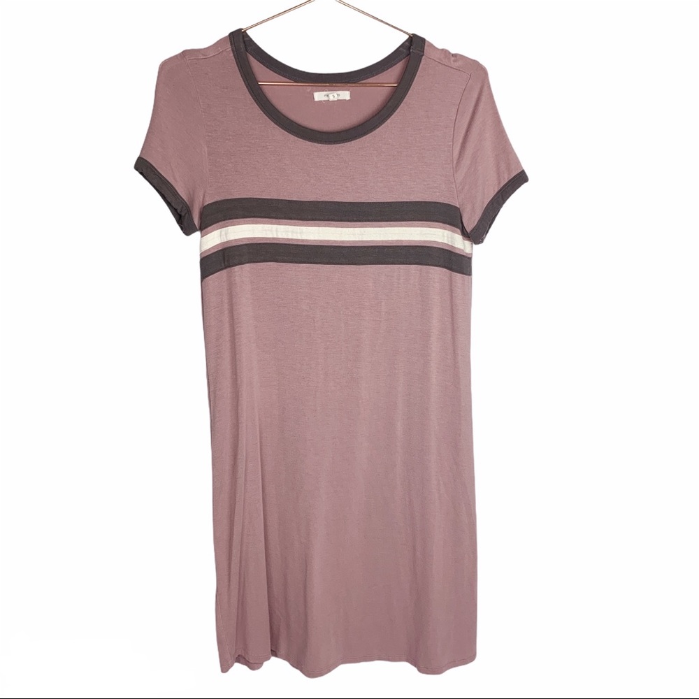 Maurice’s Striped Ringer‎ T-Shirt Dress Mauve